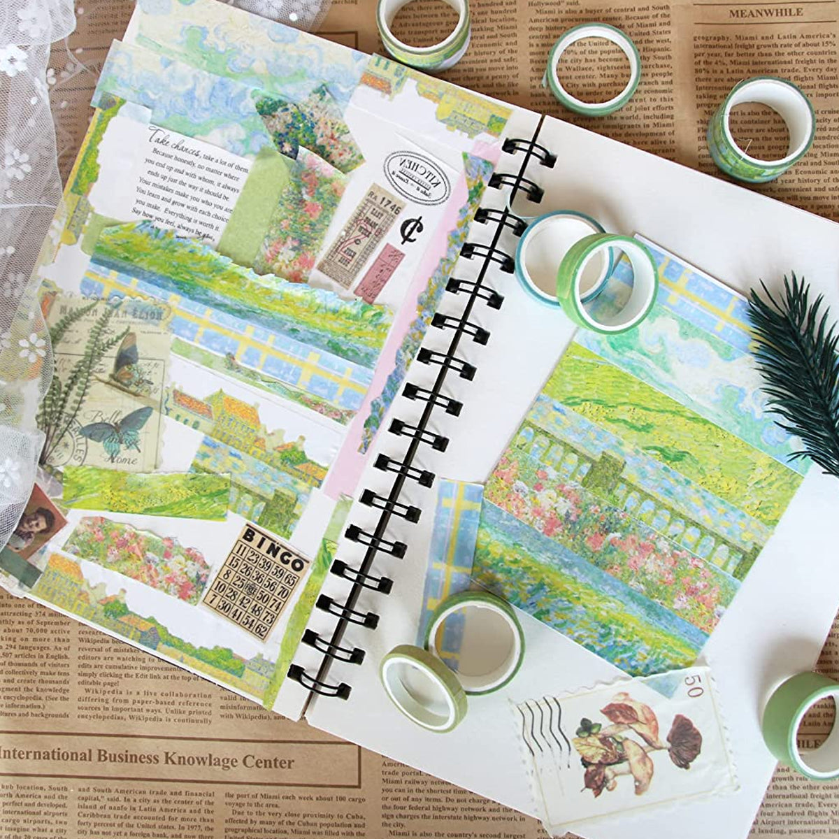 HASTHIP 20 Rolls Washi Tape Set Oil Painting Decoration Art Masking Washi Tape for Scrapbook Supplies, DIY Decor and Craft Supplies HASTHIP 20 Rolls Washi Tape Set Oil Painting Decoration Art Masking Washi Tape for Scrapbook Supplies, DIY Decor and Craft Supplies